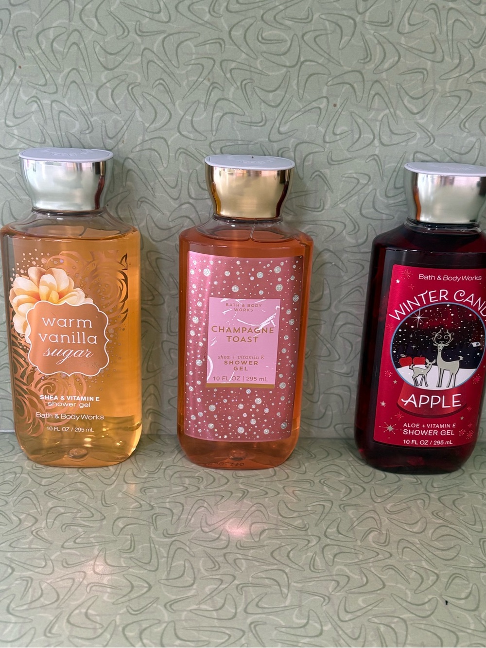 BBW Shower Gel 3 Pack Warm Vanilla Winter Candy Apple Together Weather